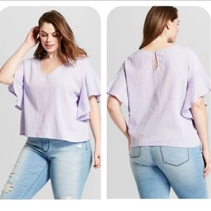 NWT Universal Thread 3X Ruffle Sleeve Blouse